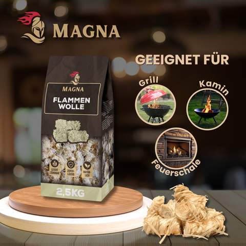 MAGNA Premium Anzünder aus Holzwolle - Grillanzünder, Kaminanzünder, Ofenanzünder, Anzündwolle online kaufen / bestellen